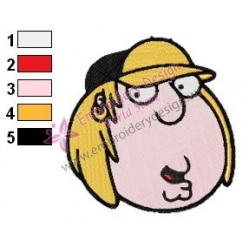 Chris Griffin Face Family Guy Embroidery Design